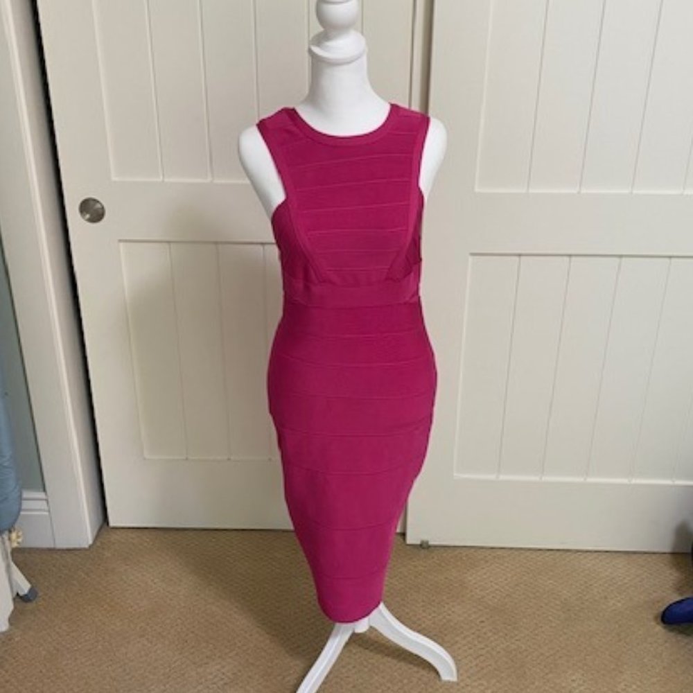 Hot Pink Bandage Bodycon Dress